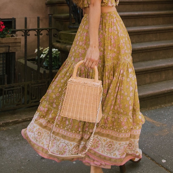 SOLD Spell Dahlia Maxi Skirt Bronze BNWT Large FSOT - Picture 3 of 16